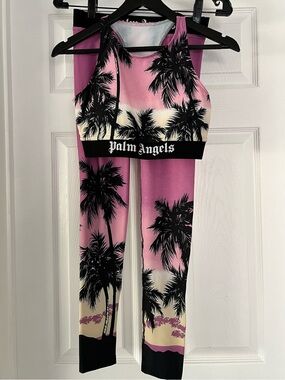 Palm Angels Pink and Cream Palm Tree Active Set